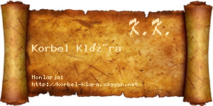 Korbel Klára névjegykártya